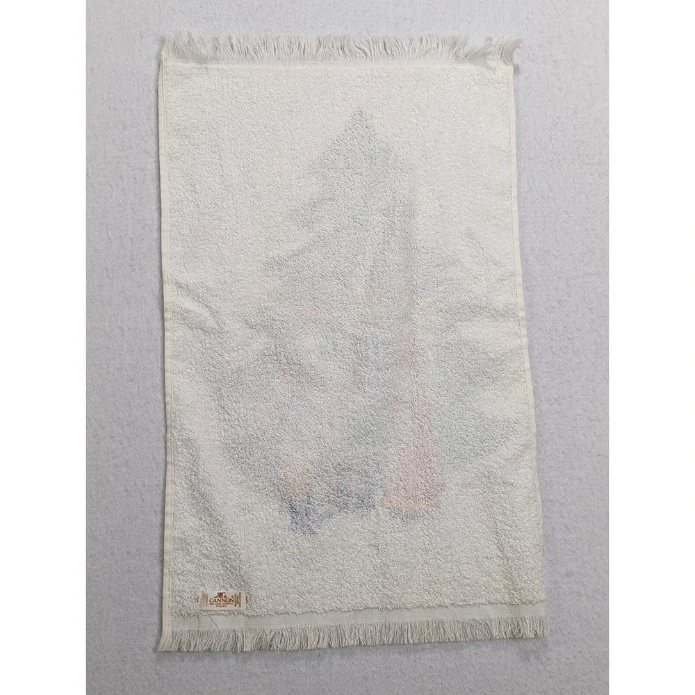 Vintage Cannon‎ Hand Towel Christmas Carolers Tree 15 x 24 Inch